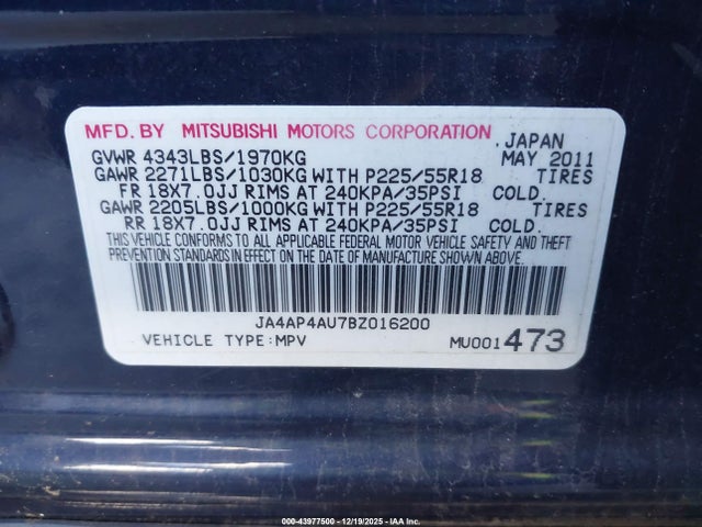2011 MITSUBISHI OUTLANDER SPORT JA4AP4AU7BZ016200 Photo 8
