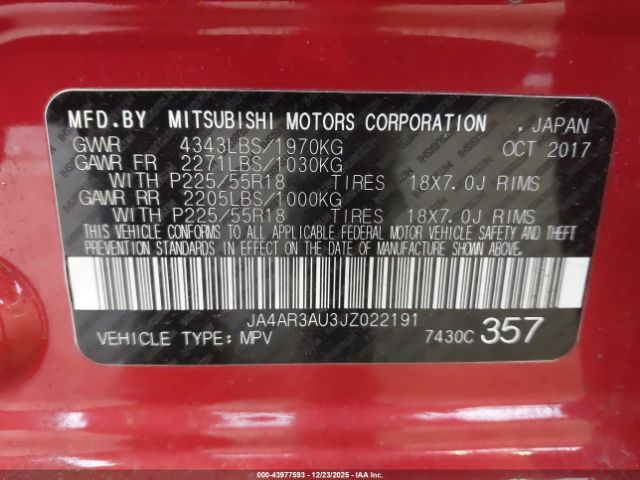 2018 MITSUBISHI OUTLANDER SPORT JA4AR3AU3JZ022191 Photo 8