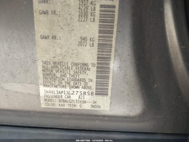 1N4AL3AP1JC275858 Nissan Altima 2.5 S