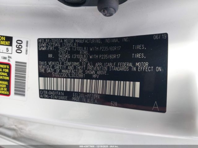 2020 TOYOTA SIENNA 5TDZZ3DC1LS032881 Photo 8