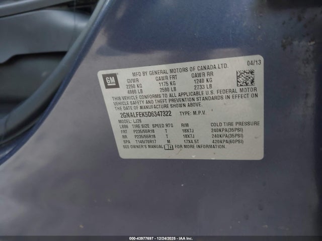2013 CHEVROLET EQUINOX 2GNALFEK5D6347322 Photo 8