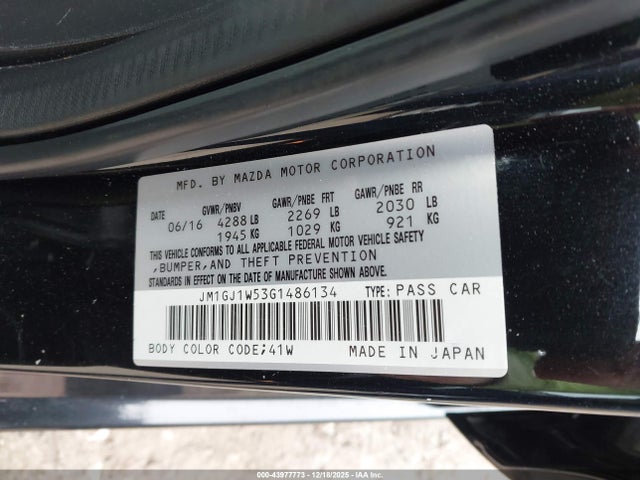 JM1GJ1W53G1486134 Mazda Mazda6 I Grand Touring