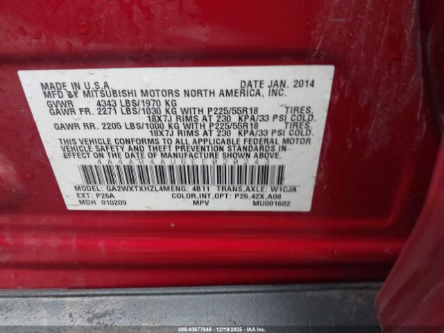 2014 MITSUBISHI OUTLANDER SPORT 4A4AR4AU6EE020243 Photo 8