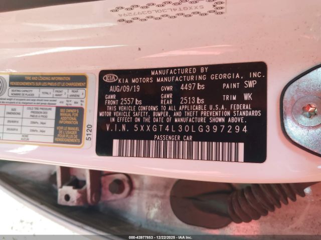 2020 KIA OPTIMA 5XXGT4L30LG397294 Photo 8