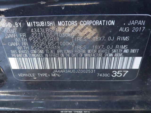 2018 MITSUBISHI OUTLANDER SPORT JA4AR3AU0JZ002531 Photo 8