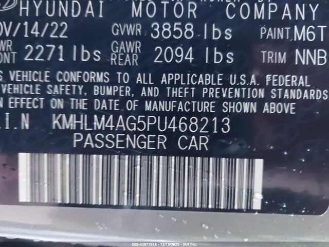 Hyundai ELANTRA SEL 2023 KMHLM4AG5PU468213 Image 9
