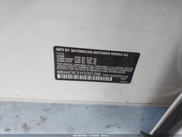2015 BMW 428 GRAN COUPE WBA4C9C51FD331298 Photo 8
