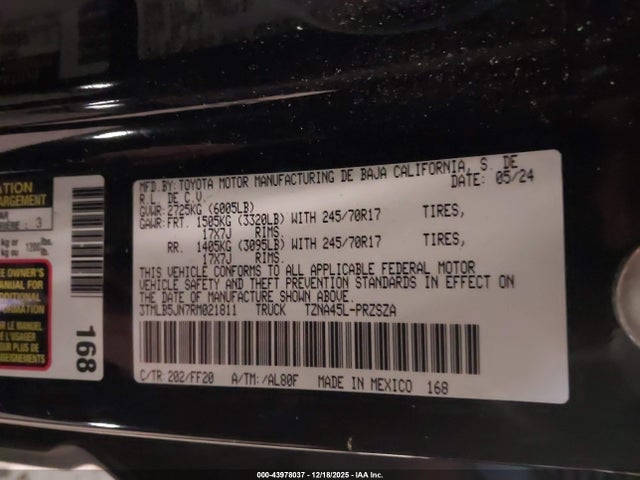 Toyota Tacoma Sr5 2024 3TMLB5JN7RM021811 Image 9