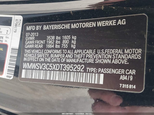 2013 MINI HARDTOP WMWSV3C5XDT395292 Photo 8