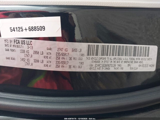 2019 CHRYSLER PACIFICA 2C4RC1BG9KR673120 Photo 8
