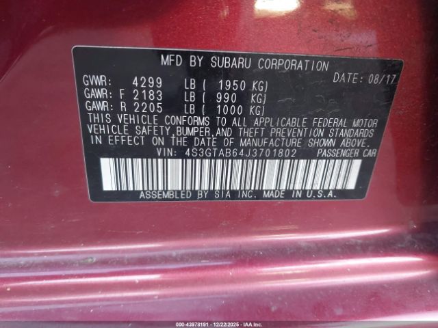 2018 SUBARU IMPREZA 4S3GTAB64J3701802 Photo 8