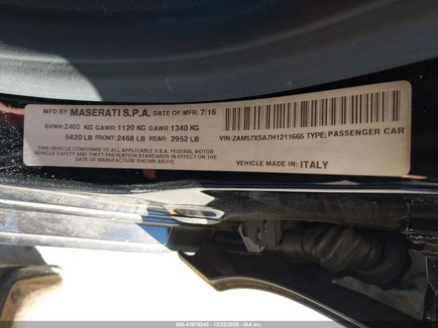 2017 MASERATI GHIBLI ZAM57XSA7H1211665 Photo 8
