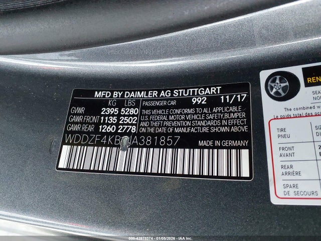 WDDZF4KB5JA381857 Mercedes-Benz E 300 4matic