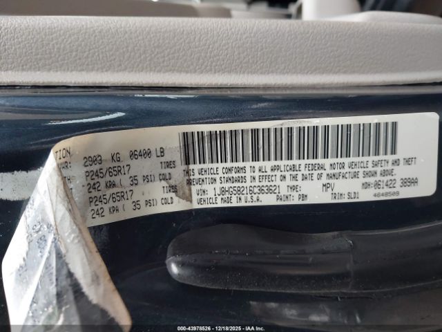 2006 JEEP COMMANDER 1J8HG58216C363621 Photo 8