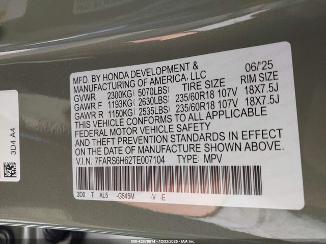 2026 HONDA CR-V HYBRID 7FARS6H62TE007104 Photo 8