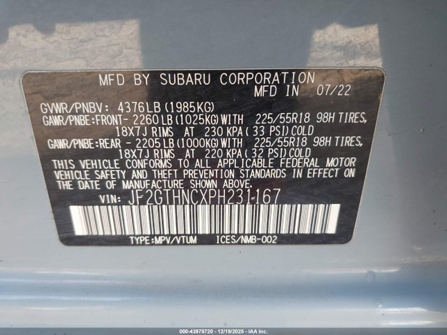 Subaru Crosstrek Limited 2023 JF2GTHNCXPH231167 Image 9