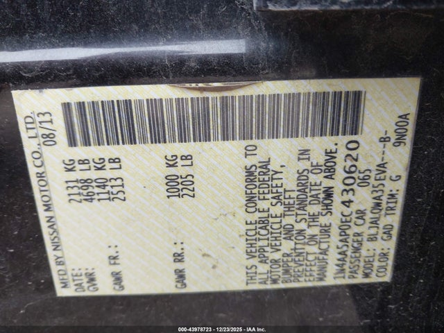 Nissan Maxima 3.5 S 2014 1N4AA5AP0EC430620 Image 9