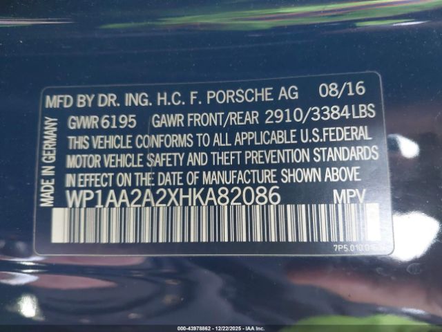 2017 PORSCHE CAYENNE WP1AA2A2XHKA82086 Photo 8