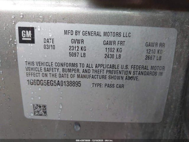 2010 CADILLAC CTS 1G6DG5EG5A0138895 Photo 8