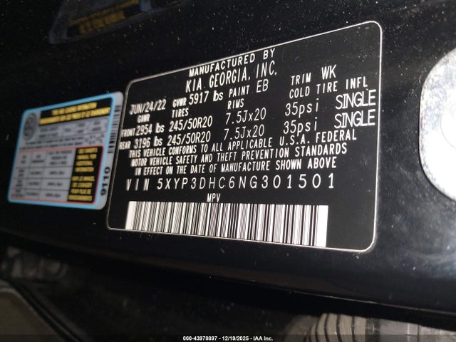 2022 KIA TELLURIDE 5XYP3DHC6NG301501 Photo 8