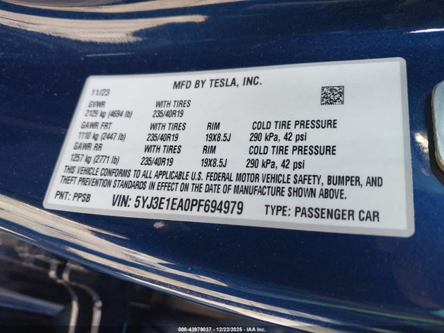 2023 TESLA MODEL 3 5YJ3E1EA0PF694979 Photo 8