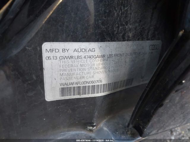 2013 AUDI A4 WAUAFAFL0DN050705 Photo 8