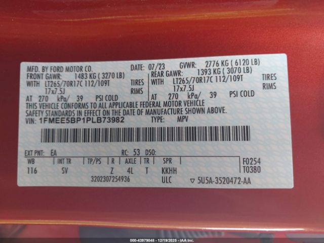 2023 FORD BRONCO 1FMEE5BP1PLB73982 Photo 8