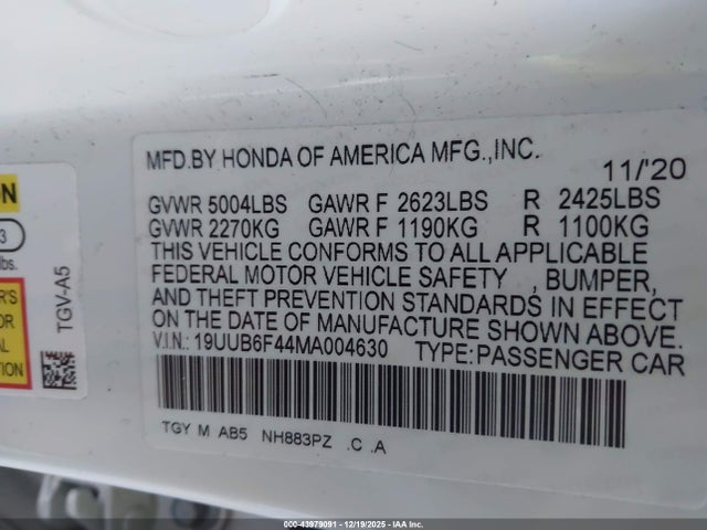 2021 ACURA TLX 19UUB6F44MA004630 Photo 8