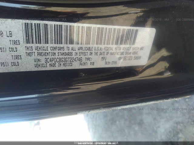3C4PDCBG3GT224746 Dodge Journey Sxt
