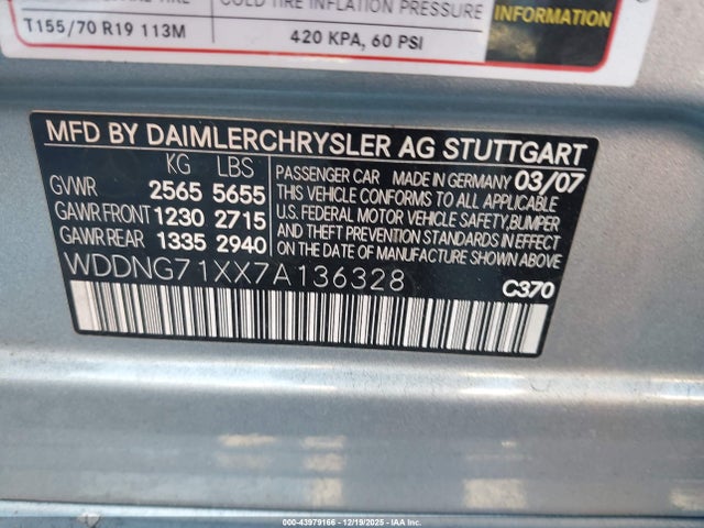 2007 MERCEDES-BENZ S 550 WDDNG71XX7A136328 Photo 8