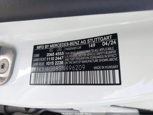 W1K5J4GB8SN496209 Mercedes-Benz Cla 250 Coupe