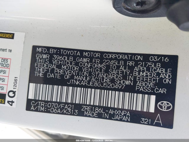 JTNKARJE8GJ520497 Scion IM