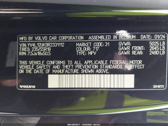 2024 VOLVO XC40 YV4L12UK9R2331112 Photo 8