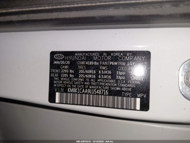2020 HYUNDAI KONA KM8K1CAA9LU548716 Photo 8