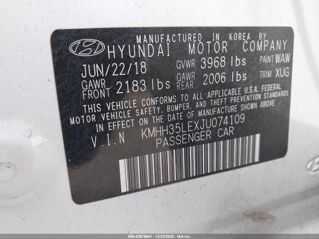 KMHH35LEXJU074109 Hyundai ELANTRA GT