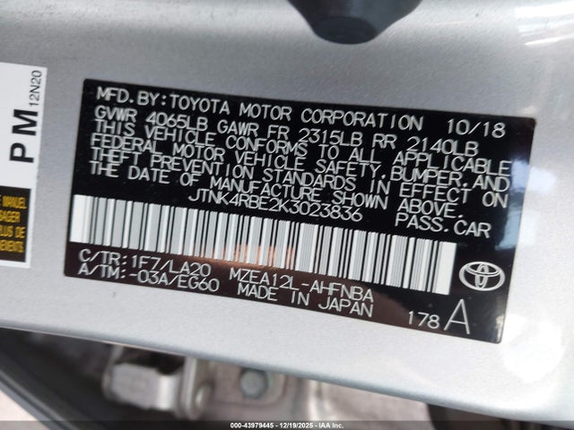 JTNK4RBE2K3023836 Toyota Corolla Xse
