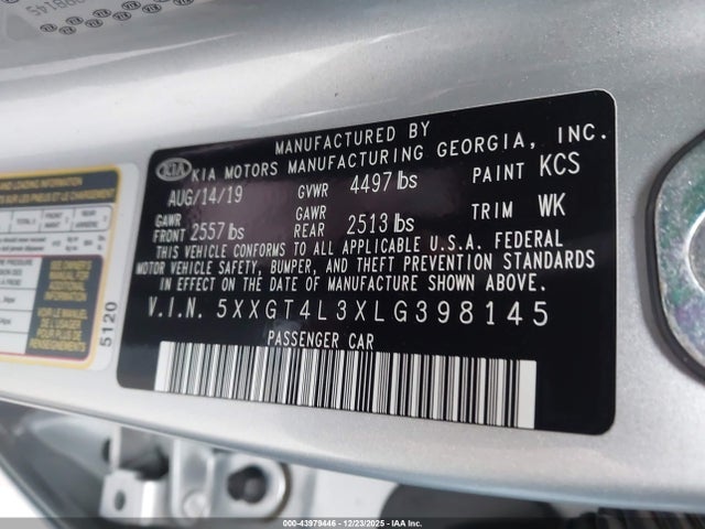 5XXGT4L3XLG398145 KIA Optima Lx