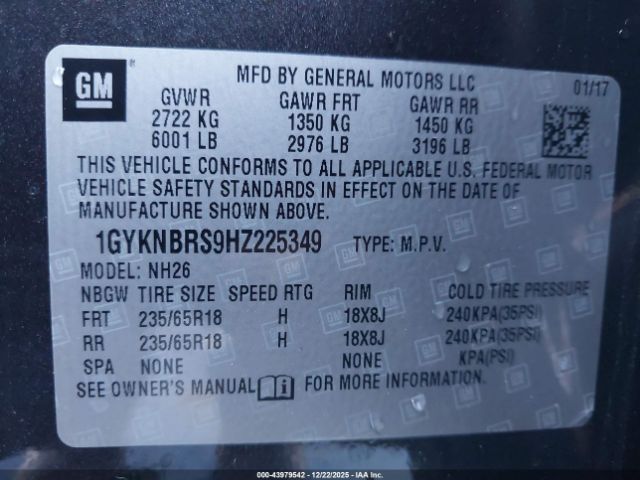2017 CADILLAC XT5 1GYKNBRS9HZ225349 Photo 8
