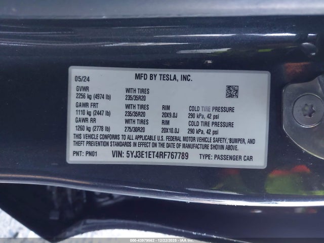 2024 TESLA MODEL 3 5YJ3E1ET4RF767789 Photo 8