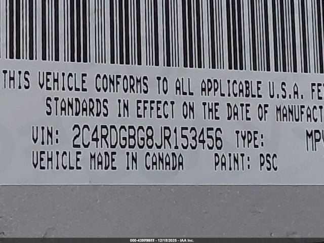 Dodge Grand Caravan Se Plus 2018 2C4RDGBG8JR153456 Image 9