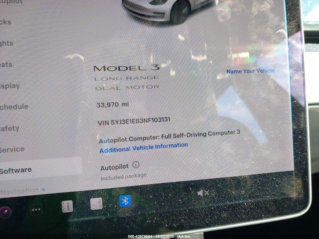 Tesla Model 3 Long Range Dual Motor All-wheel Drive 2022 5YJ3E1EB3NF103131 Image 15