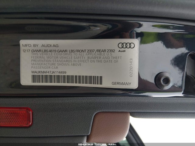 2018 AUDI A4 WAUKMAF47JA114499 Photo 8