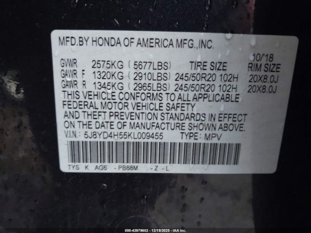 2019 ACURA MDX 5J8YD4H55KL009455 Photo 8