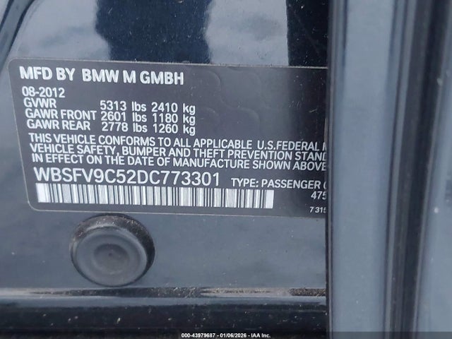 2013 BMW M5 WBSFV9C52DC773301 Photo 8