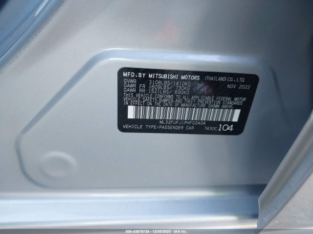 2023 MITSUBISHI MIRAGE G4 ML32FUFJ1PHF02404 Photo 8