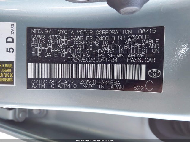 Toyota Prius V Four 2016 JTDZN3EU2GJ041434 Image 9