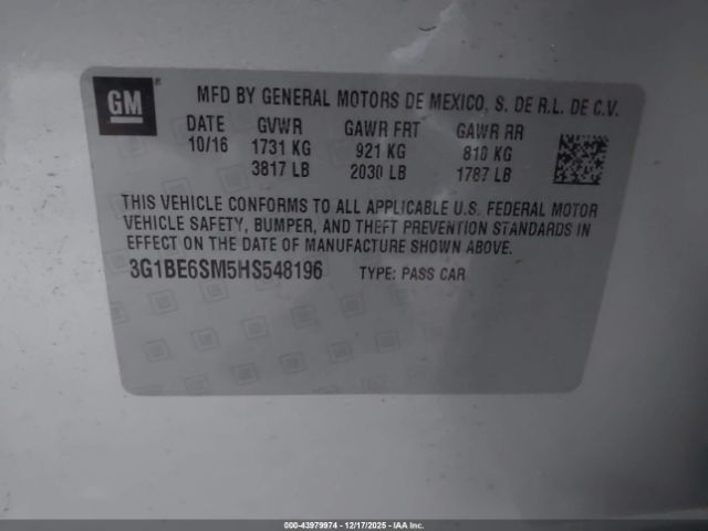 2017 CHEVROLET CRUZE 3G1BE6SM5HS548196 Photo 8