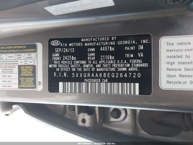 KIA Optima Sx Turbo 2014 5XXGR4A68EG264720 Image 9