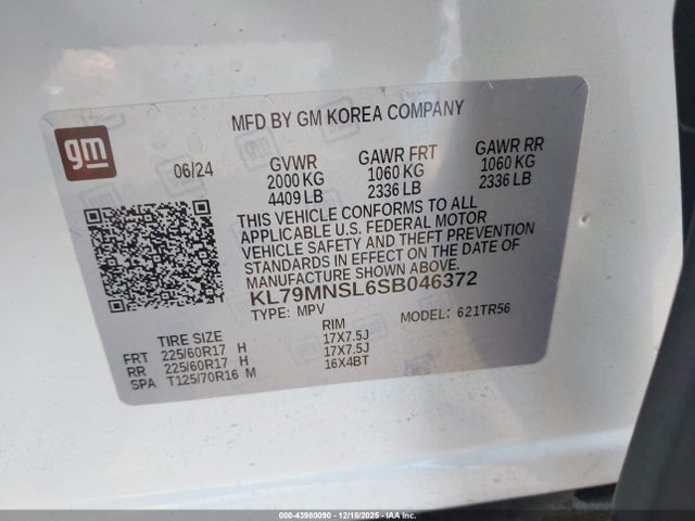KL79MNSL6SB046372 Chevrolet Trailblazer Awd Ls