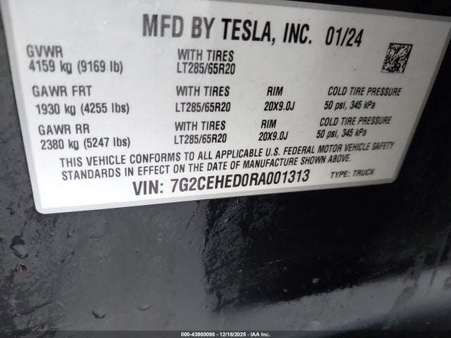 2024 TESLA CYBERTRUCK 7G2CEHED0RA001313 Photo 8